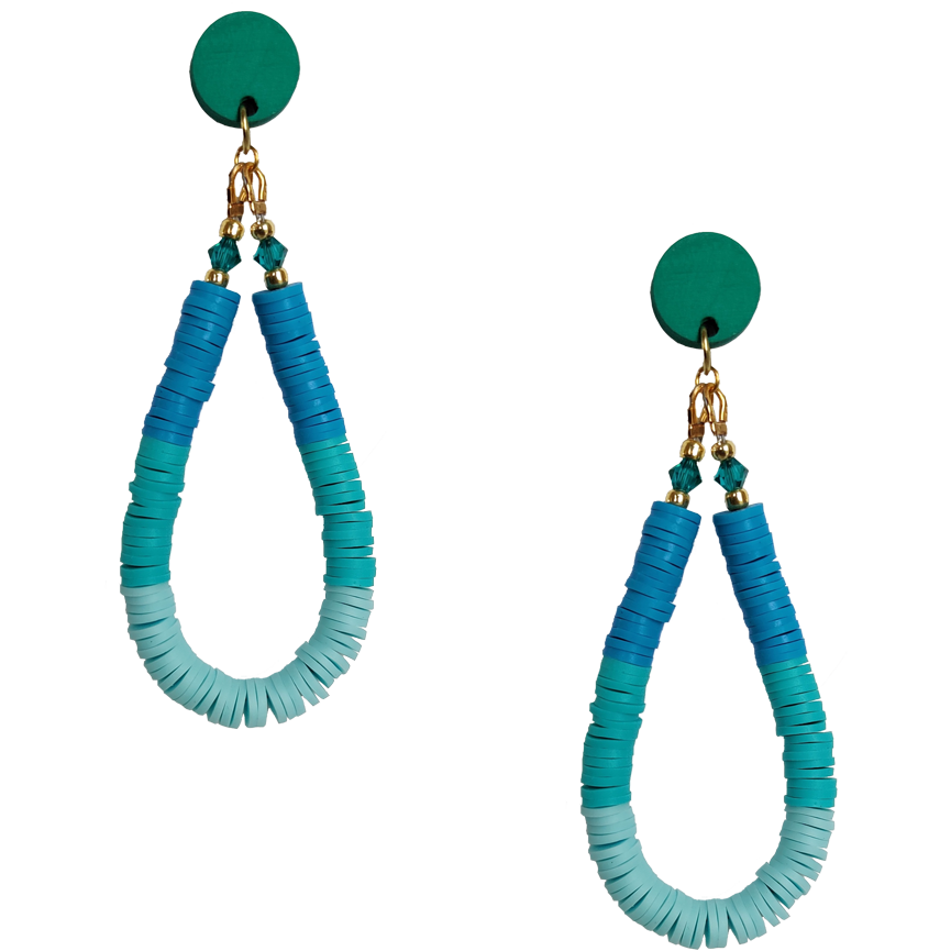 DOUBLE DUTCH EARRINGS | AQUA